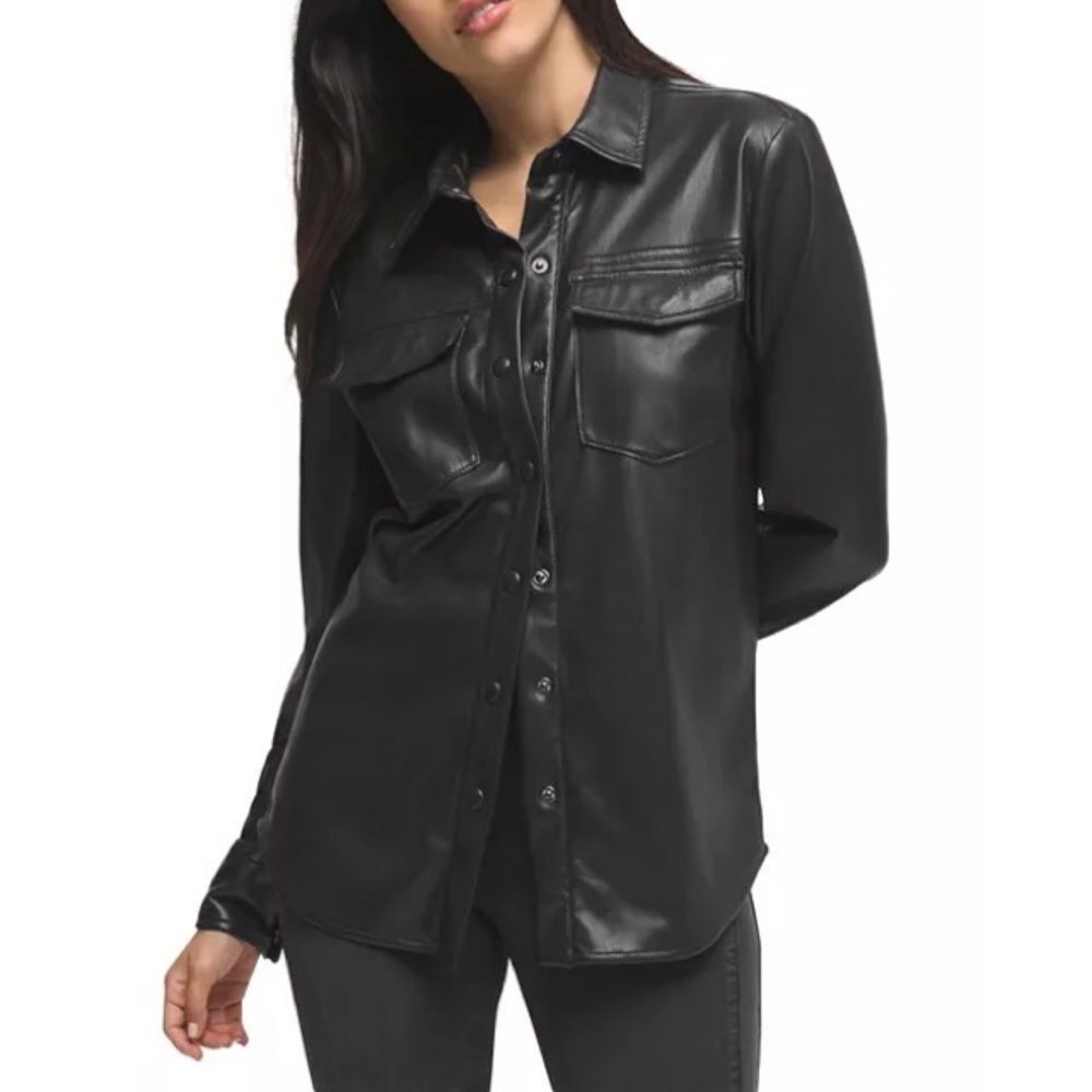 GOOD AMERICAN Better Than Leather Shirt Jacket